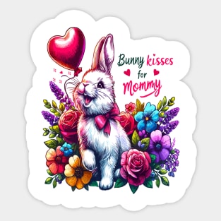 Bunny Kisses For Mommy Sticker